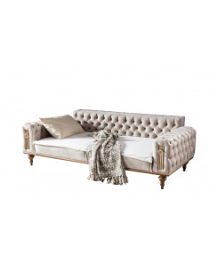 Ensemble Canapé capitonné convertible tissu velours BEYOGLU 3+1 pla...
