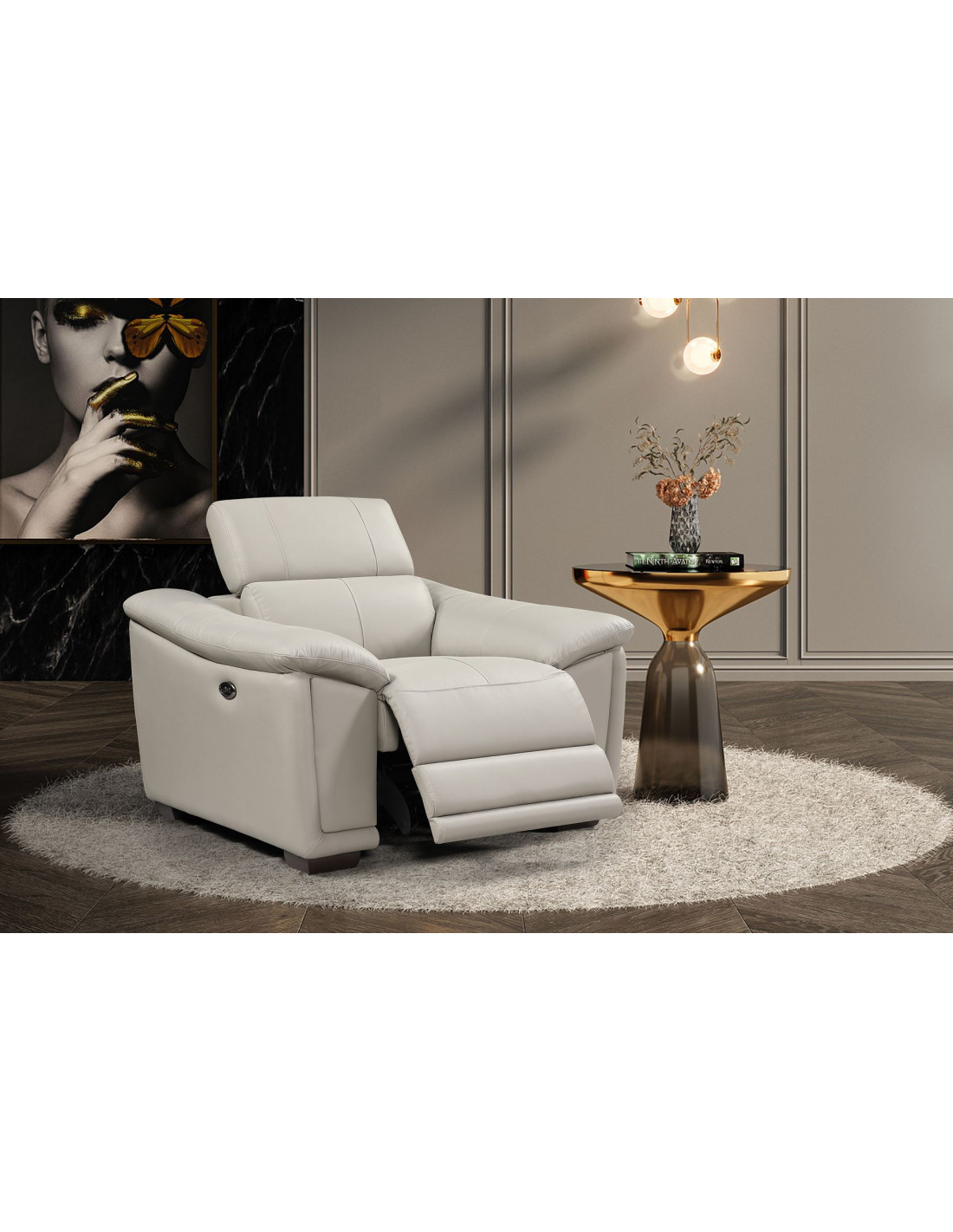 Fauteuil relax électrique Alexander en cuir - Noir 1 place Craquez