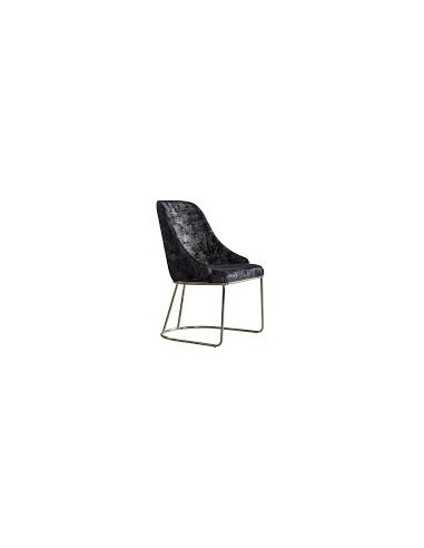 Lot de 4 Chaises tissu bleu nuit doré...