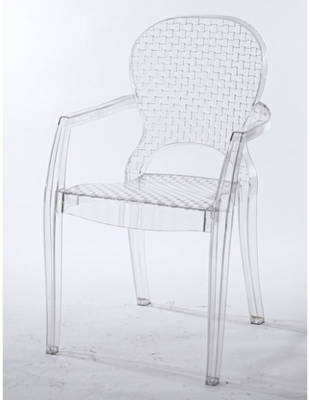 1 Lot de 4 Fauteuil ?l?gant transparent Paladium