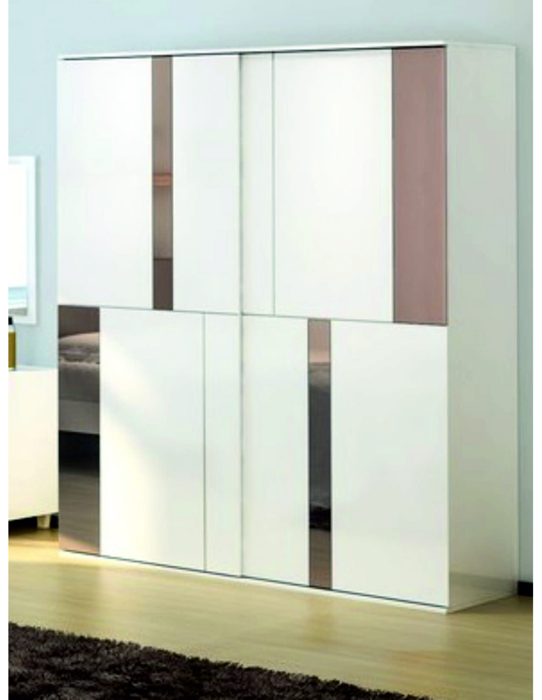 Armoire porte coulissante blanc