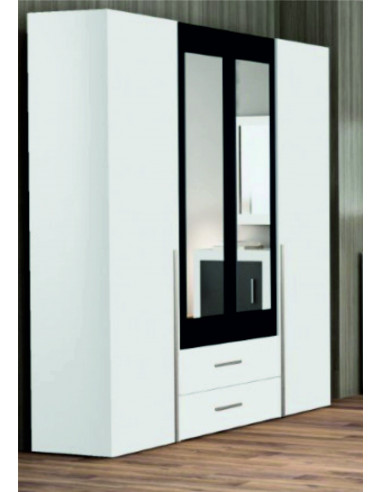 Armoire 4 portes-  GRAVITY-blanc- noir