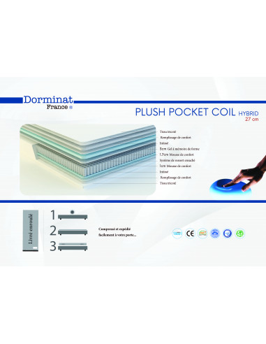 Matelas à ressort ensaché 27 cm avec...