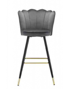 Chaise de bar en tissu gris