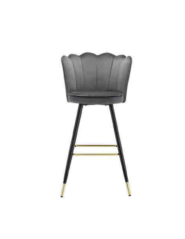Chaise de bar en tissu GRIS PARIS