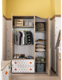 Armoire Cabane Montessori S - 3 Portes  Largeur:128cm Profondeur:63...