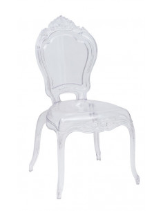 1  Lot de 4 chaises royales Crown Transparent 