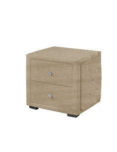 Table de chevet capitonné Beige en tissu- Suny Cette magnifique tab...