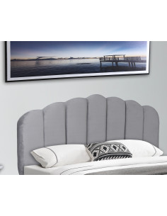 KELLY - Lit avec coffre de rangement - Design - Velours - Gris Le L...