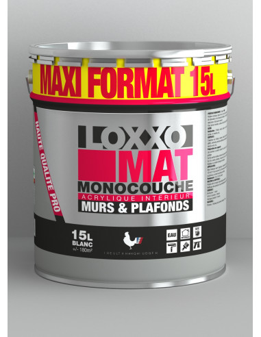 1 LOXXO Peinture Mat Monocouche 15L Blanc