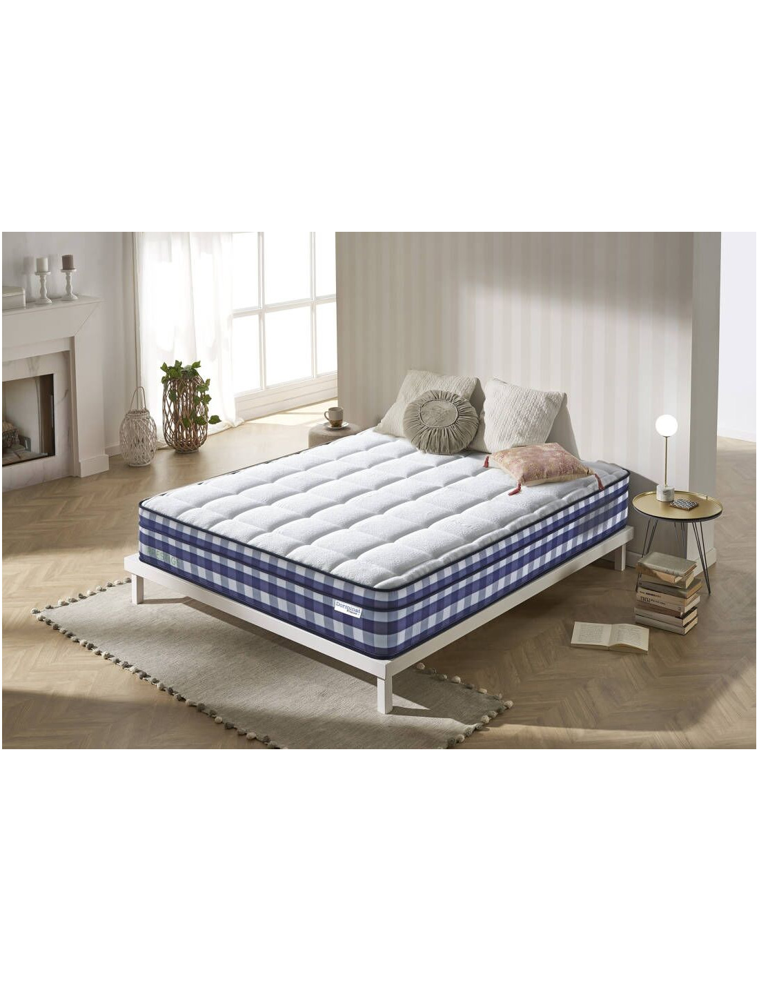 Housse de matelas ép 15 cm polyester polypropylène 140x190 cm