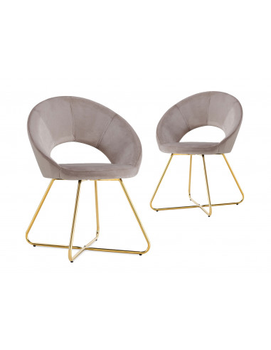 Lot de 2 chaises design en velours...