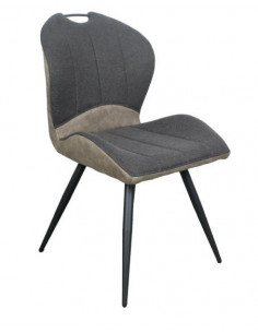 Chaise en tissu marron et gris modèle GALA