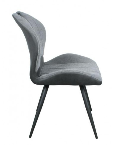 Chaise en tissu marron et gris modèle...