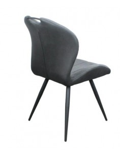 Lot de 2 chaises en tissu gris/noir modèle GALA  Découvrez la chais...