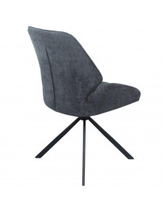 Lot de 2 chaises en tissu pivotante gris foncé modèle ASSES  Explor...