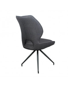 Lot de 2 chaises en tissu Gris foncé design modèle ASIE  Découvrez ...