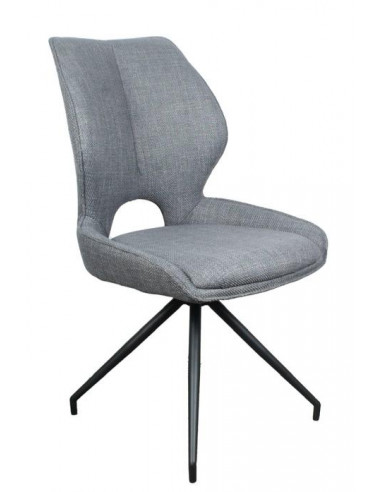 Lot de 2 chaises en tissu Gris clair...