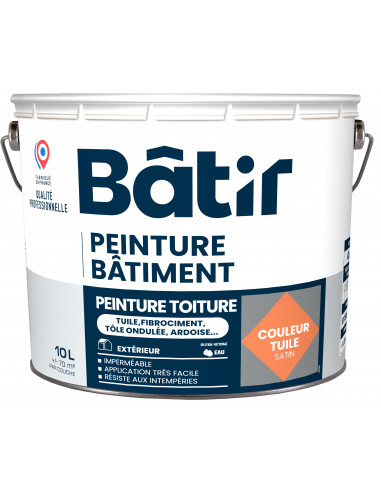 Peinture Toiture Satin 10L - Gamme Professionnelle BATIR