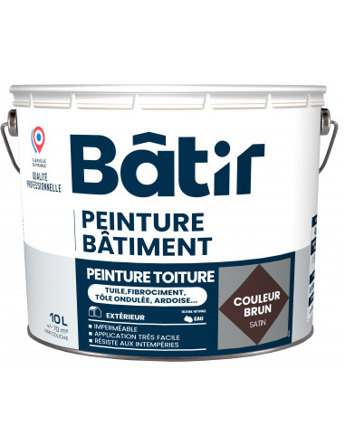 Peinture Toiture Satin 10L - Gamme Professionnelle BATIR