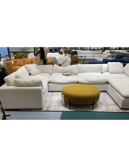 Canapé d'angle Modulable en tissu gris modèle LONDON