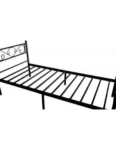 Cadre De Lit Simple En Métal Rose 90x190 Cm | Avec Sommier à Lattes, Design Moderne - Pour Chambre Adulte, Studio, Dortoir