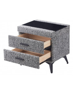 Table de chevet en tissu tricoté gris modèle FRANCISCO