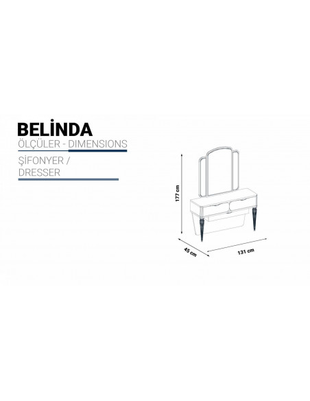 Coiffeuse avec miroir modèle BELINDA