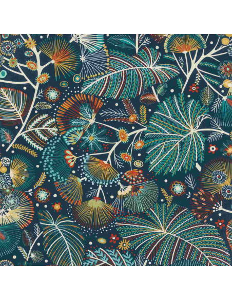 Vgi Motif Feuille Eeventail Color Bleu