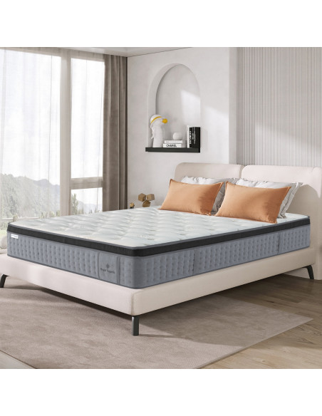 Matelas à ressort ensaché + Mousse haute densité 40cm Modèle ROYAL ORGANIC