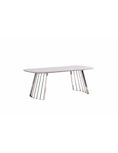 Table Basse Moderne Alexis - Pierre Frittée et Structure en Acier Ino