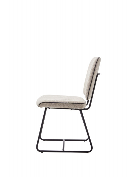 Chaise Arlo - Assise et Dossier en Tissu avec Poignée et Pieds en Acier Revêtus