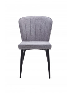 Chaise Luna - Assise et Dossier en Tissu avec Pieds en Acier Noir