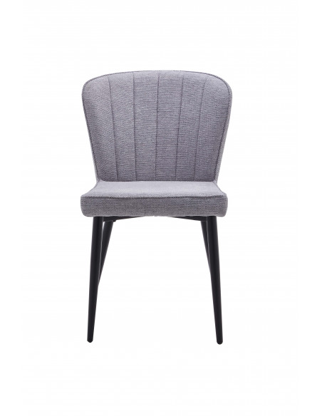 Chaise Luna - Assise et Dossier en Tissu avec Pieds en Acier Noir