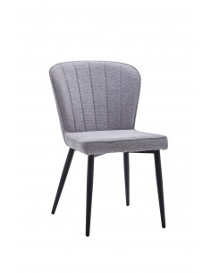 Chaise Luna - Assise et Dossier en Tissu avec Pieds en Acier Noir