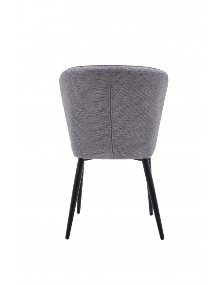 Chaise Luna - Assise et Dossier en Tissu avec Pieds en Acier Noir