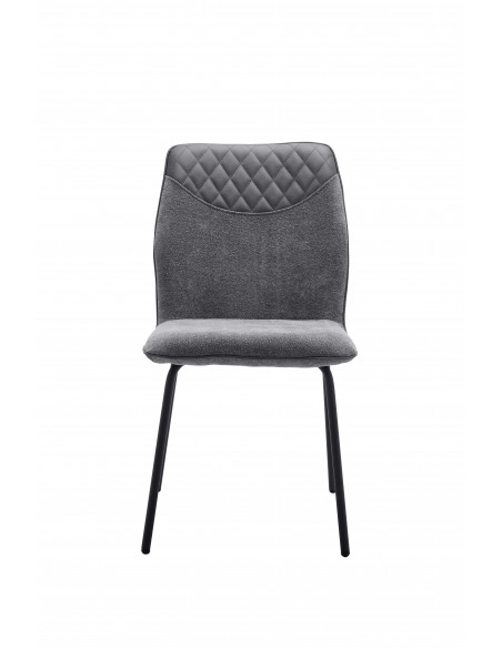 Chaise Orion - Tissu et PU Vintage avec Pieds en Acier Noir