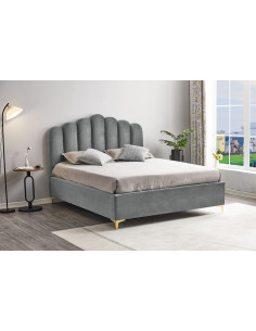 ANIS - Lit avec coffre de rangement - Velours  Le Lit Anis allie st...