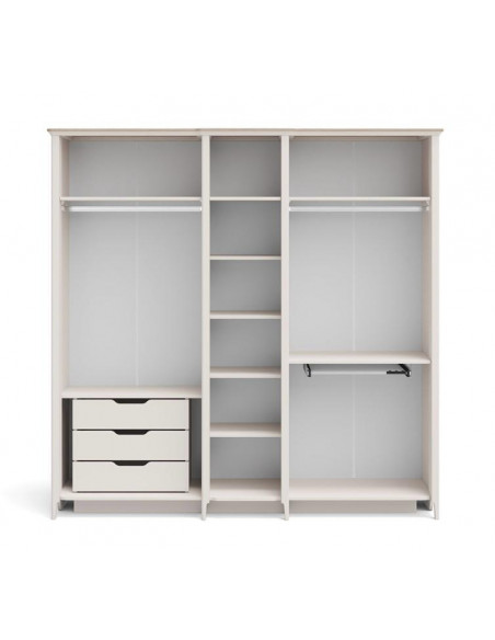 Muğla Élégance : Armoire 5 Portes avec Miroirs et Rangements Intégrés