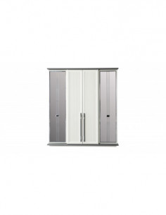 Armoire Miroir Blanc gris - 4 portes- Marmaris-
