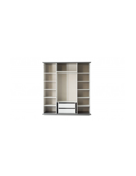 Armoire Miroir Blanc gris - 4 portes- Marmaris-
