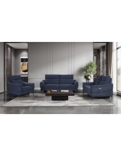 Canapé Relax Électrique 3 places en Tissu Bleu Foncé – Confort et Élégance modèle Blue Haven Relax