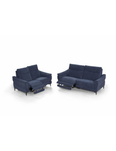 Fauteuil Relax Électrique en Tissu Bleu Foncé – Confort Solo Intempor