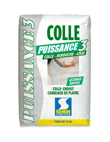 Colle enduit puissance 3 en sac de 25kg SEMIN