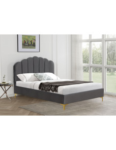 Lit Design avec sommier - Modèle Tiphanie Luxury Design Bed couleur gris