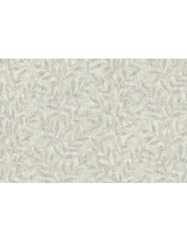 Rasch Papier peint 977028 - Papier peint intissé avec motif structuré botanique avec feuilles en gris clair