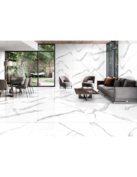 Carrelage CALACATTA VIOLA 60x120 Brillant – L’Intemporalité du Marbre pour un Intérieur Raffiné
