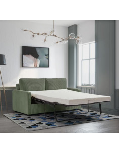 Canapé Convertible VALENTINO - Velours Vert