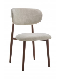 Chaise Paris - Assise en Tissu Preston et Pieds Effet Bois