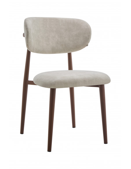 Chaise Paris - Assise en Tissu Preston et Pieds Effet Bois